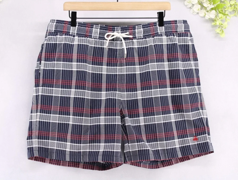 Brooks Brothers Sz L Men's Plaid Lined Swim Trunks Beach Boat Summer